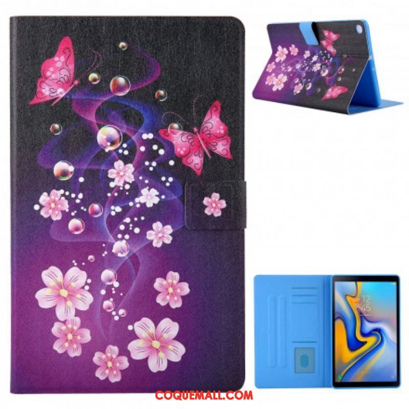 Housse Samsung Galaxy Tab A7 (2020) Papillons Colorés