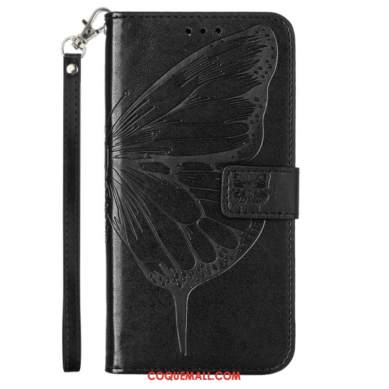 Housse Samsung Galaxy Z Fold 6 Papillon Floral à Lanière