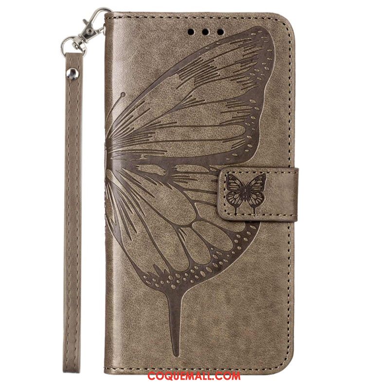 Housse Samsung Galaxy Z Fold 6 Papillon Floral à Lanière