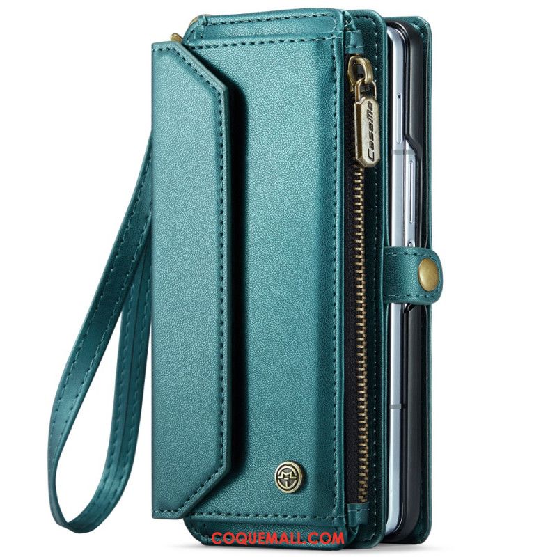 Housse Samsung Galaxy Z Fold 6 Portefeuille Bandoulière et Lanière CASEME