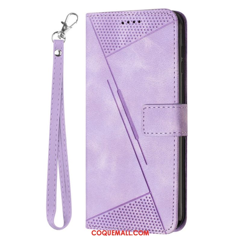 Housse Sony Xperia 1 VI Motif Triangulaire à Lanière