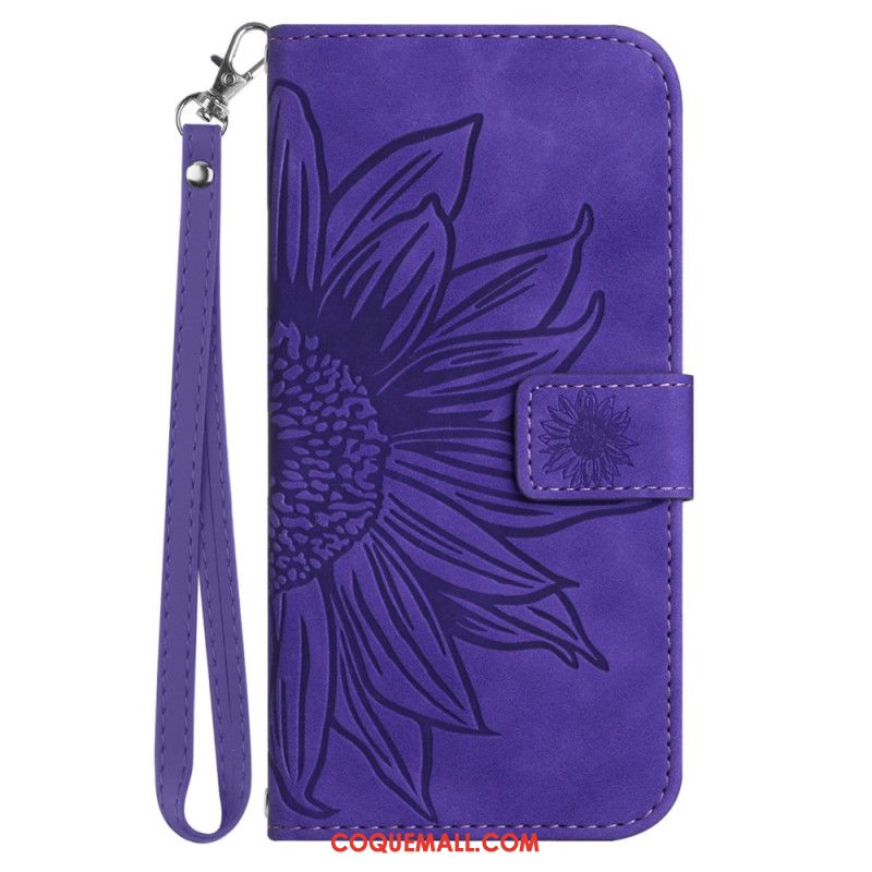 Housse Sony Xperia 10 VI Motif Tournesol à Lanière