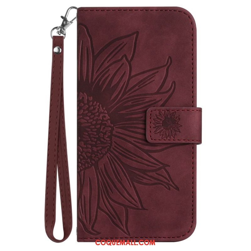 Housse Sony Xperia 10 VI Motif Tournesol à Lanière