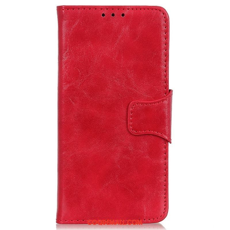 Housse Sony Xperia 5 IV Cuir Fendu Fermoir Vintage