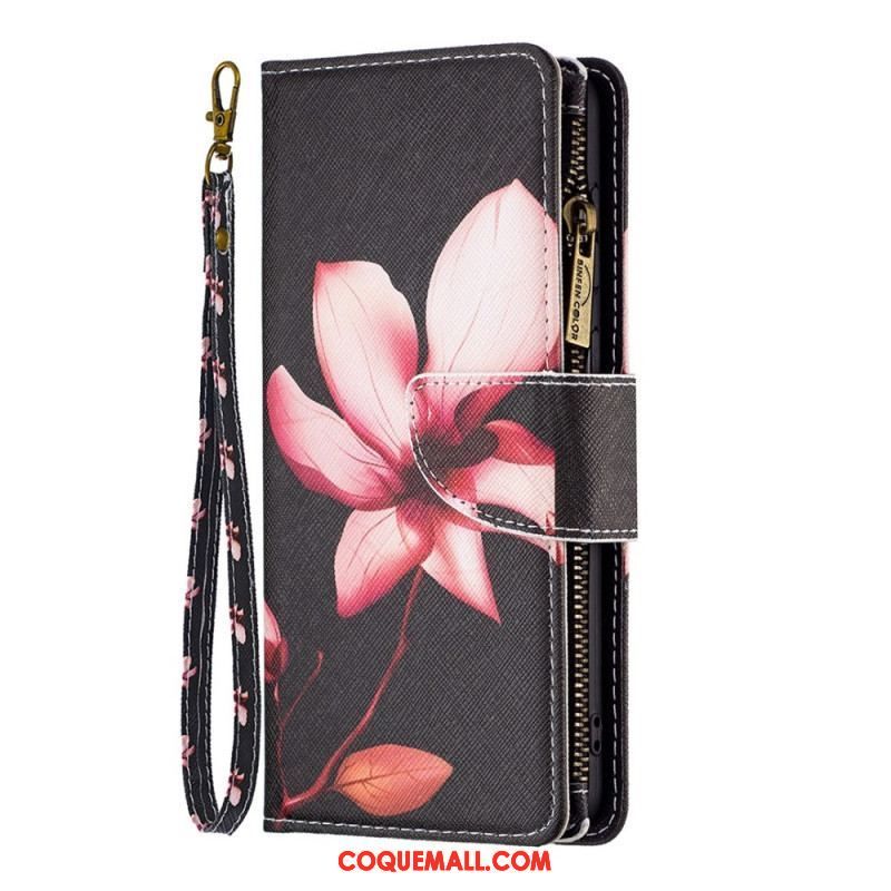 Housse Xiaomi 12T / 12T Pro Poche Zippée Fleur