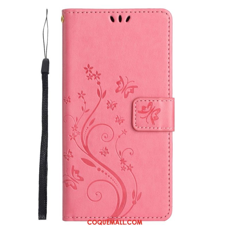 Housse Xiaomi 14T Florale avec Lanière