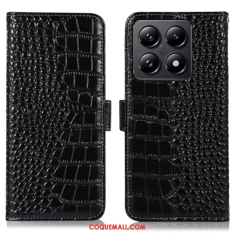 Housse Xiaomi 14T Pro Cuir Texture Crocodile