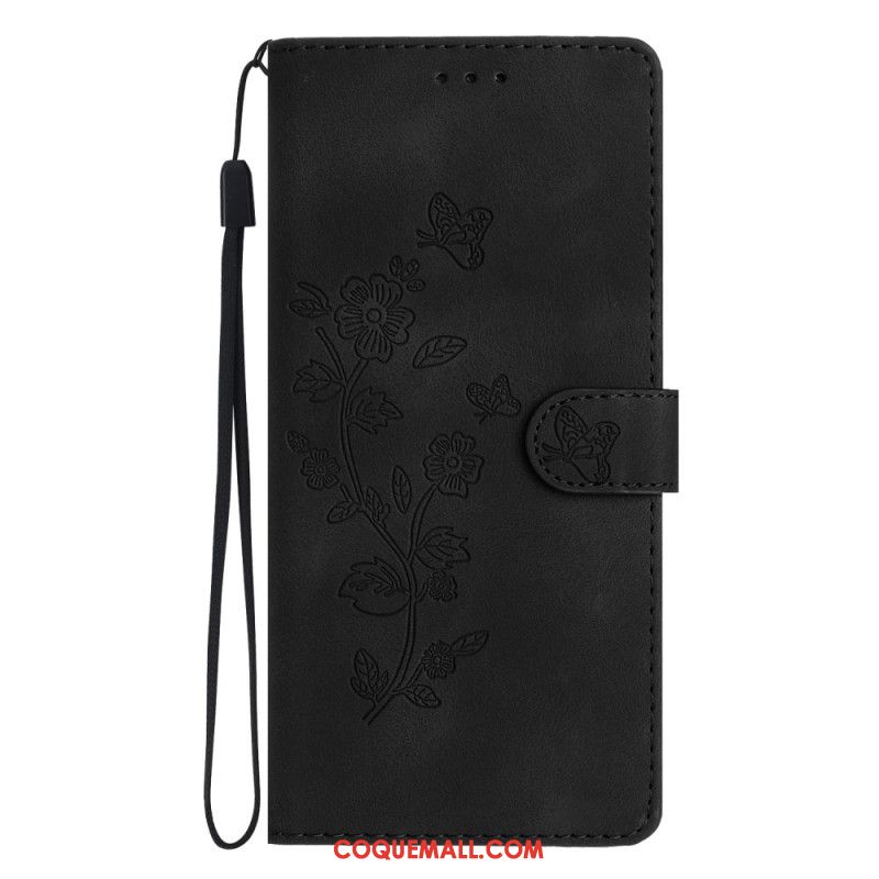 Housse Xiaomi 14T Pro Motif Floral à Lanière