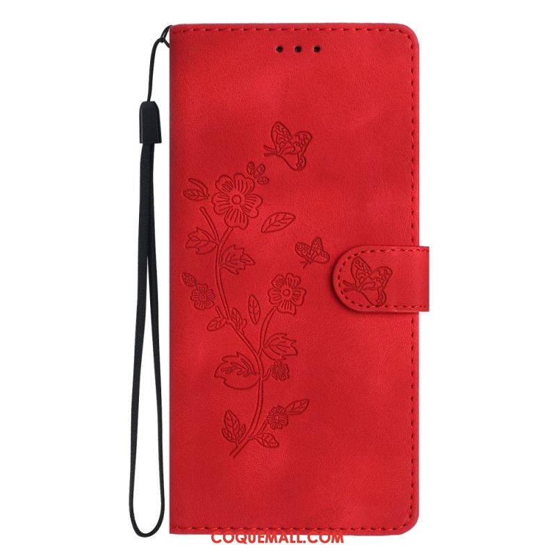 Housse Xiaomi 14T Pro Motif Floral à Lanière