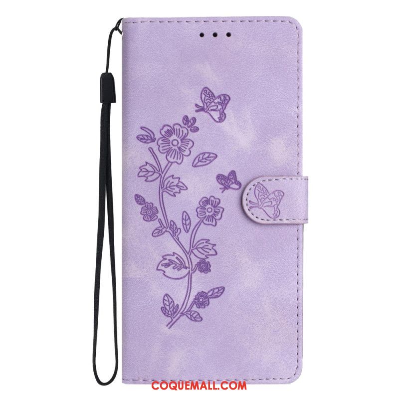 Housse Xiaomi 14T Pro Motif Floral à Lanière