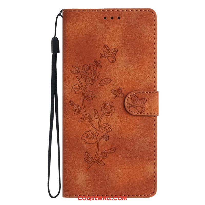 Housse Xiaomi 14T Pro Motif Floral à Lanière