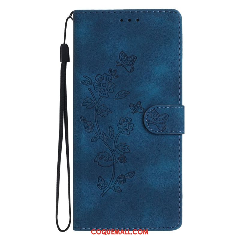 Housse Xiaomi 14T Pro Motif Floral à Lanière