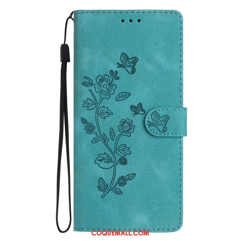 Housse Xiaomi 14T Pro Motif Floral à Lanière