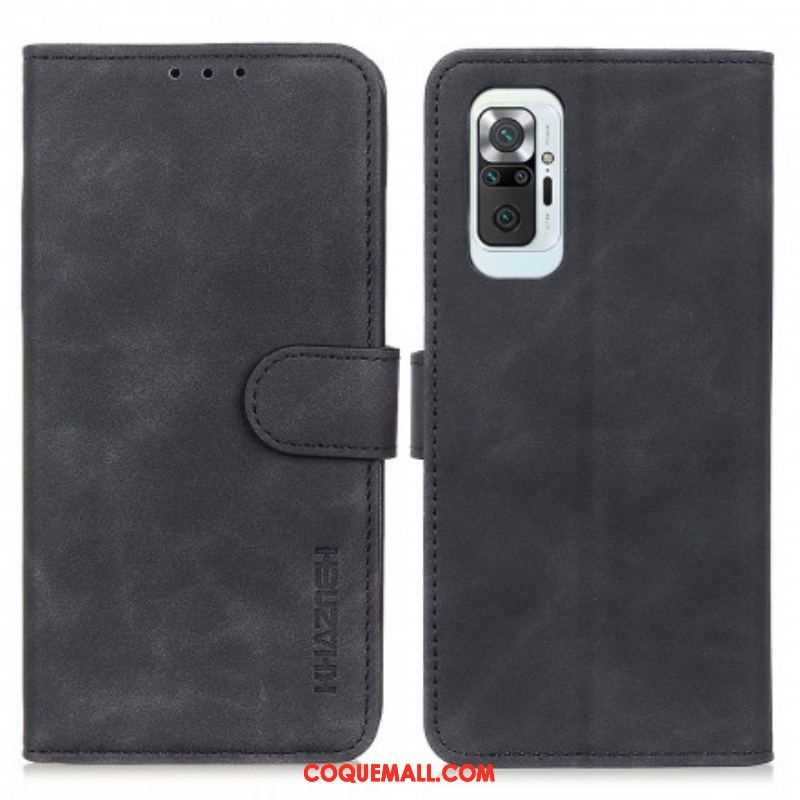 Housse Xiaomi Redmi Note 10 Pro Effet Cuir Vintage KHAZNEH