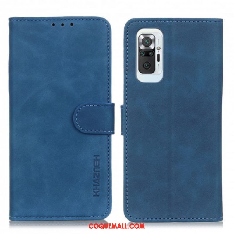 Housse Xiaomi Redmi Note 10 Pro Effet Cuir Vintage KHAZNEH