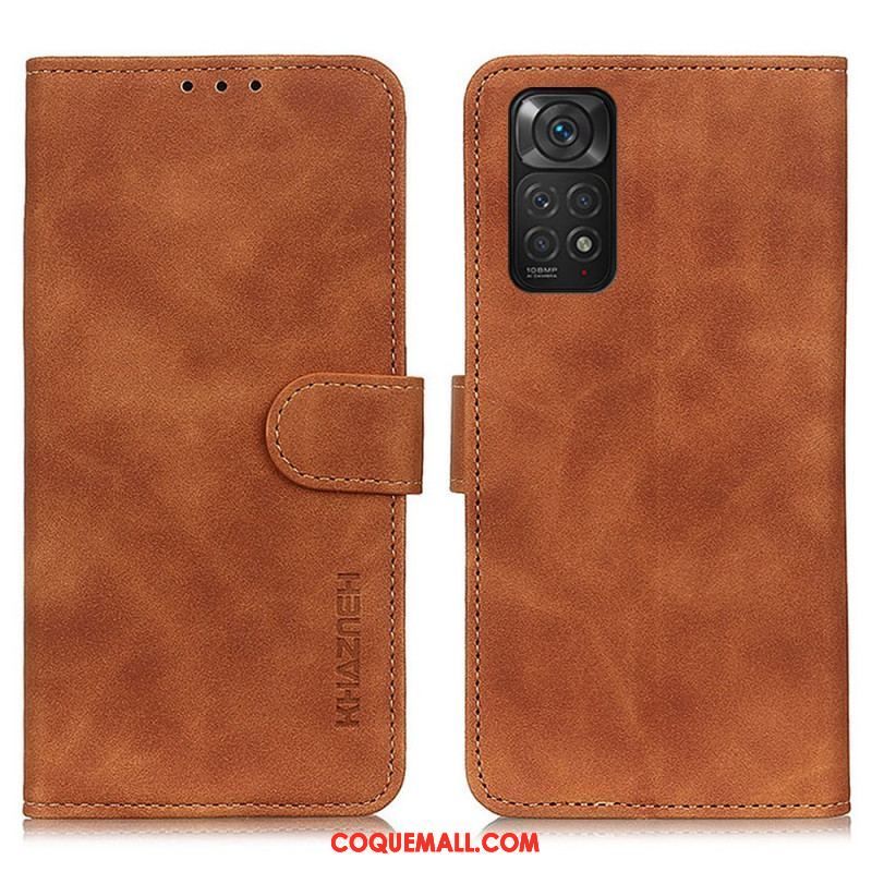 Housse Xiaomi Redmi Note 11 / 11s Effet Cuir Vintage KHAZNEH