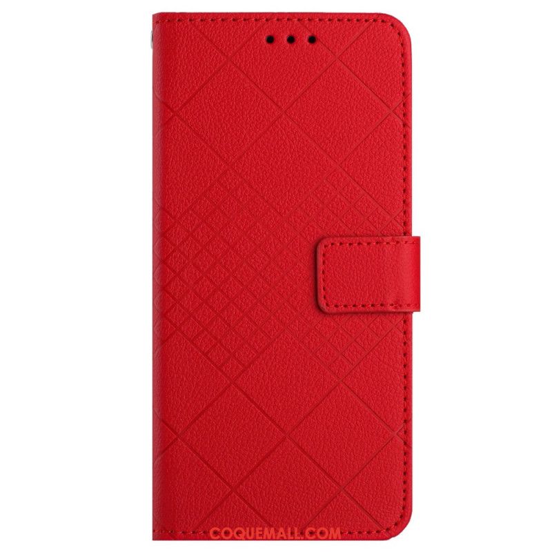 Housse Xiaomi Redmi Note 13 4G Motif Losanges à Lanière