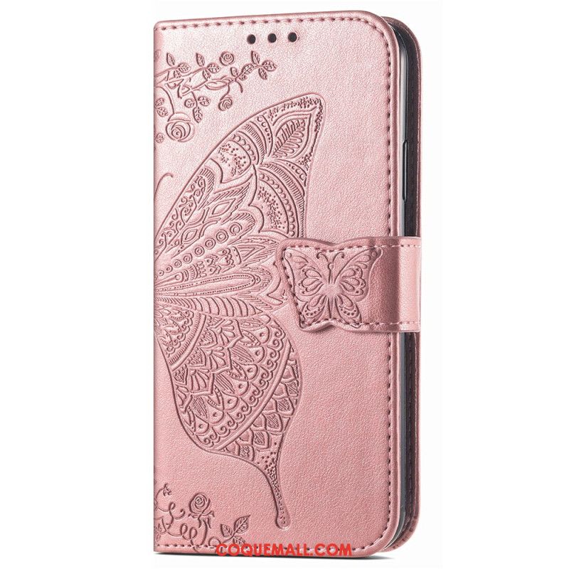 Housse Xiaomi Redmi Note 13 4G Papillon Baroque à Lanière