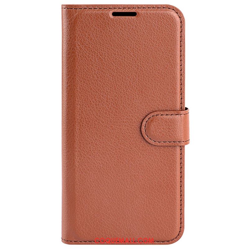 Housse Xiaomi Redmi Note 13 4G Simili Cuir Litchi Classique