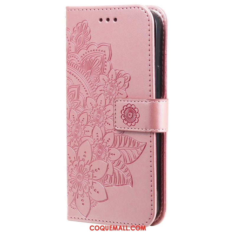 Housse Xiaomi Redmi Note 13 5G Empreinte Florale à Lanière