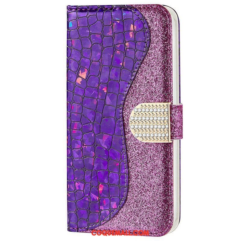 Housse iPhone 13 Mini Croco Diamants