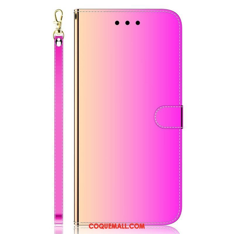 Housse iPhone 13 Mini Simili Cuir Couverture Miroir