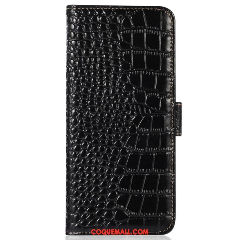 Housse iPhone 14 Pro Max Style Crocodile RFID