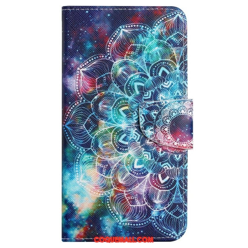 Housse iPhone 15 Mandala Coloré à Lanière