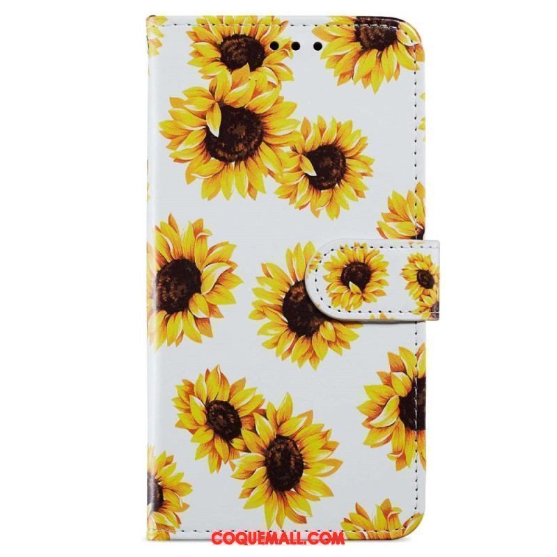 Housse iPhone 15 Plus Des Fleurs à Lanière