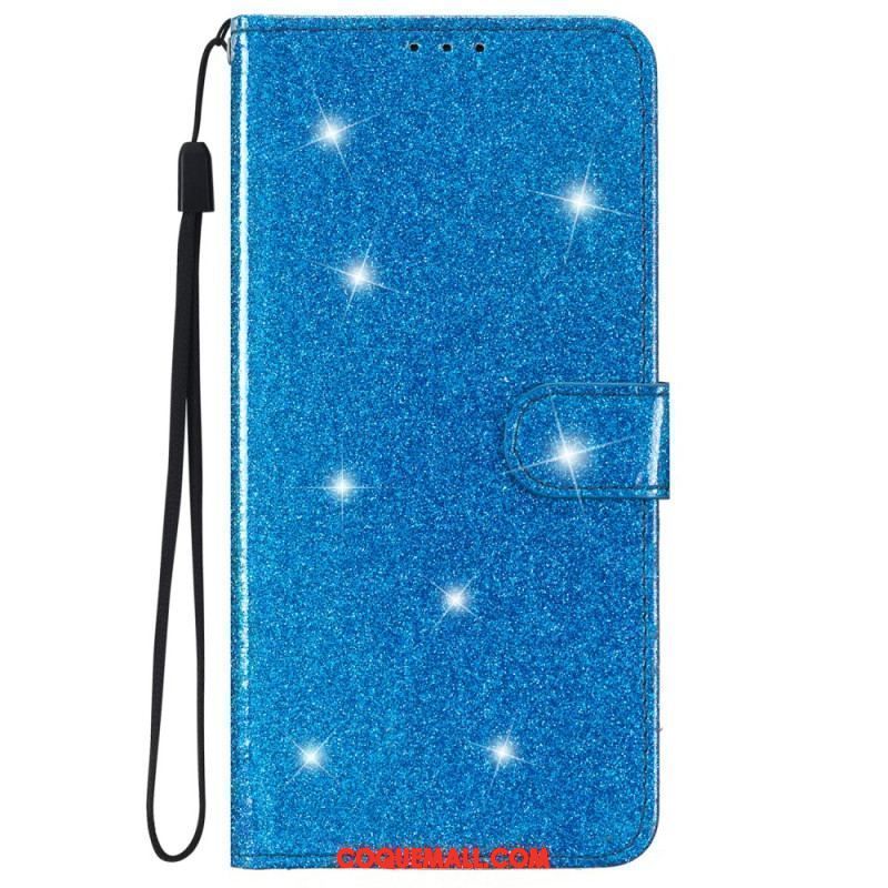 Housse iPhone 15 Plus Effet Paillettes à Lanière