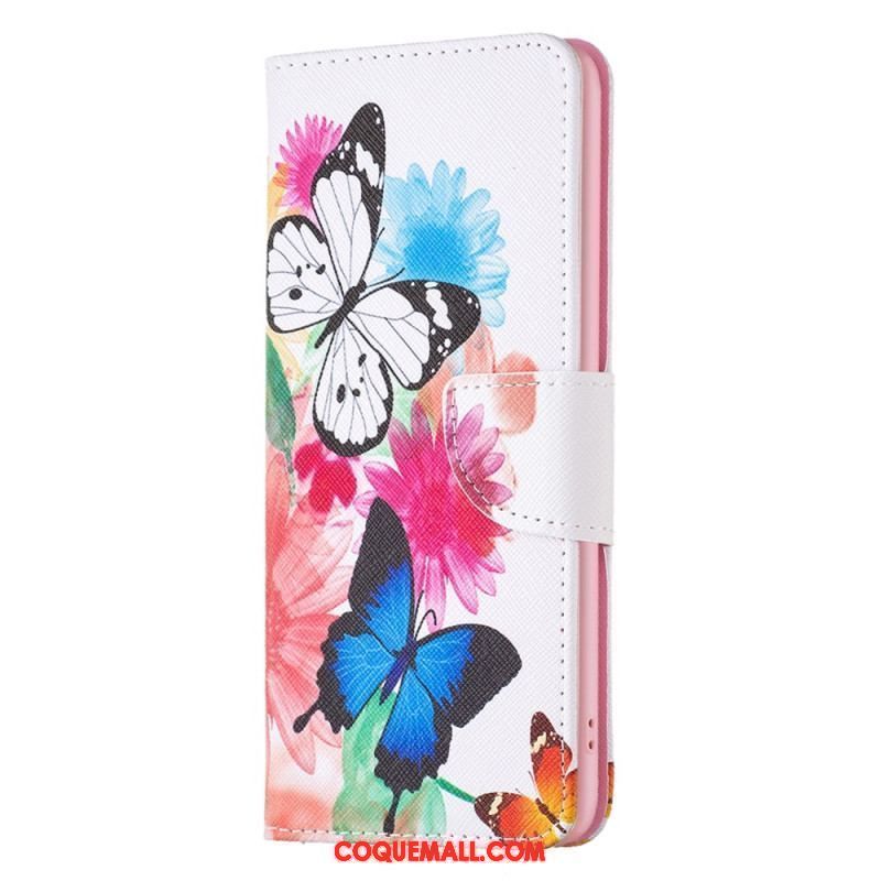 Housse iPhone 15 Plus Papillons Aquarelle