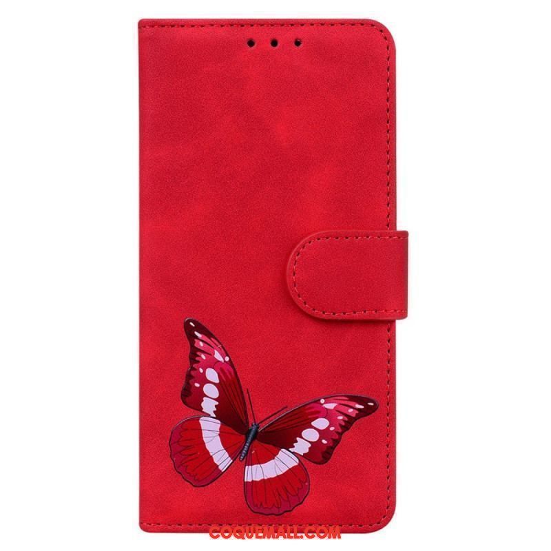 Housse iPhone 15 Plus Simili Cuir Papillon