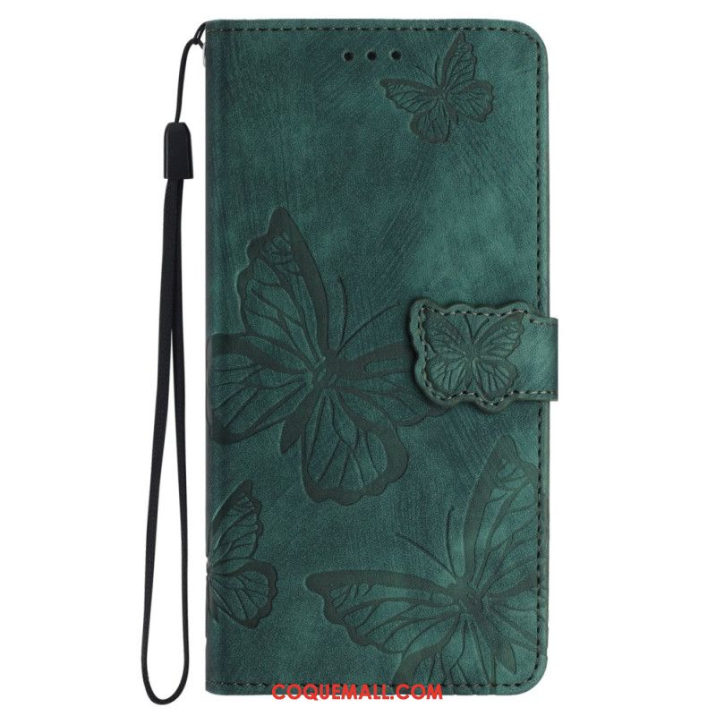 Housse iPhone 16 Plus Empreinte Papillons à Lanière