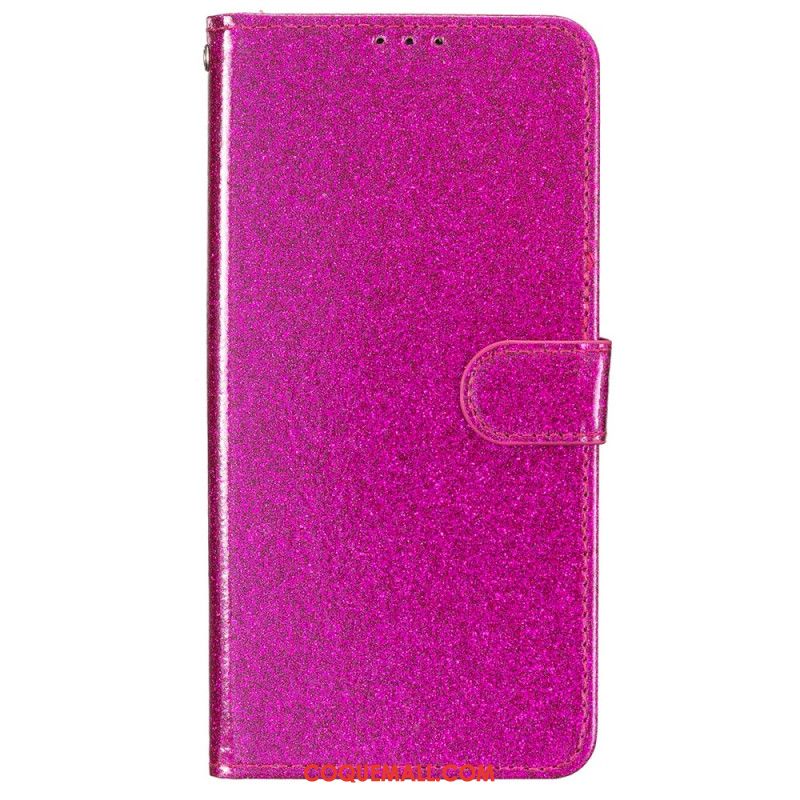 Housse iPhone 16 Plus Paillettes à Lanière