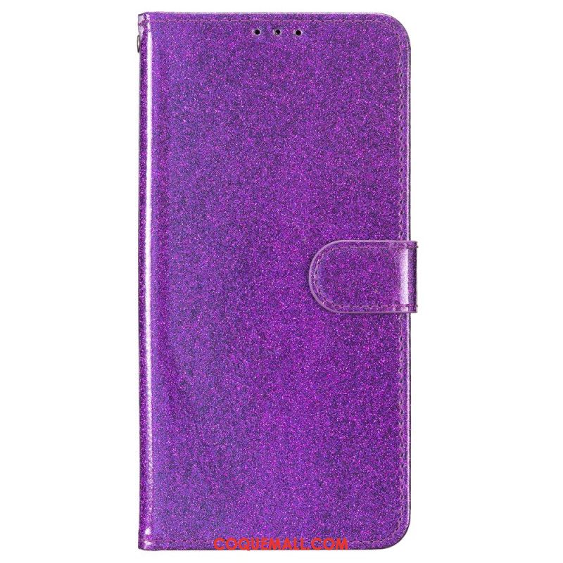 Housse iPhone 16 Plus Paillettes à Lanière