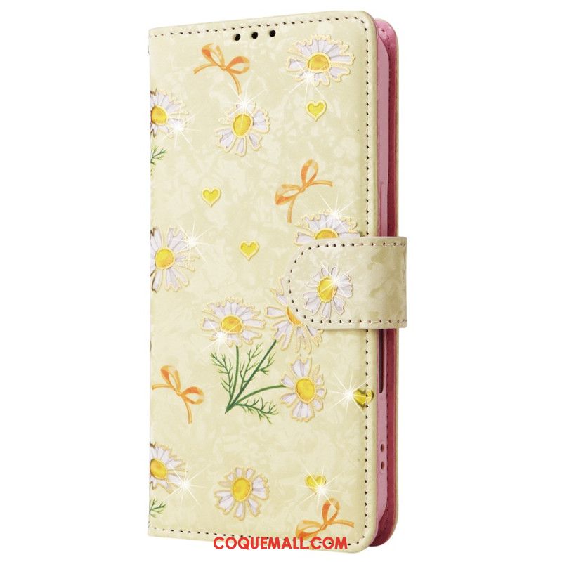 Housse iPhone 16 Plus Portefeuille Bloquant RFID Florale