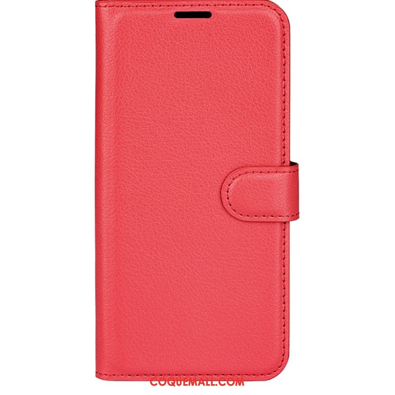 Housse iPhone 16 Plus Simili Cuir Litchi