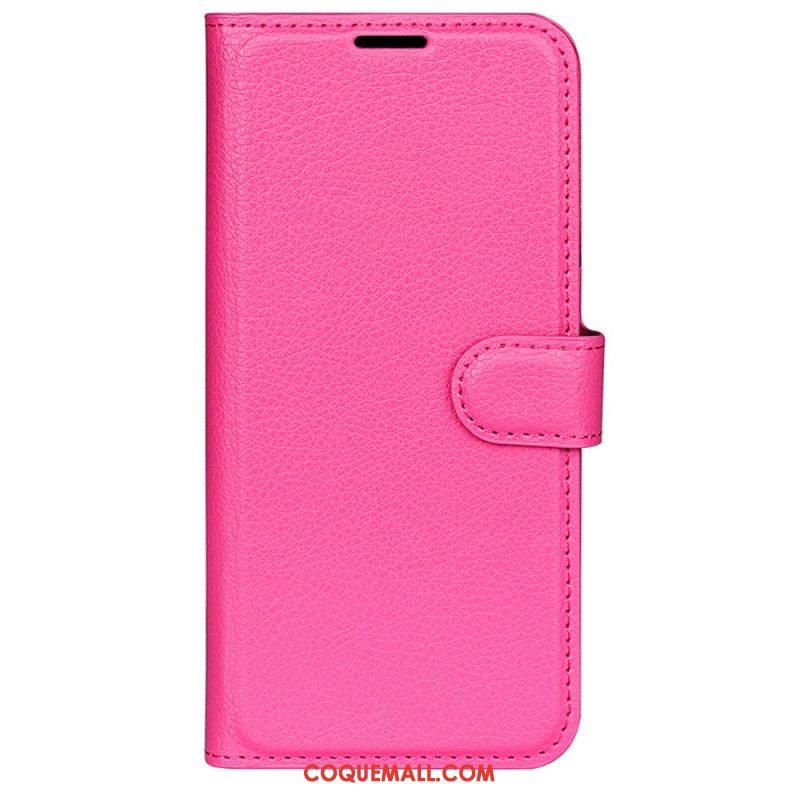 Housse iPhone 16 Plus Simili Cuir Litchi