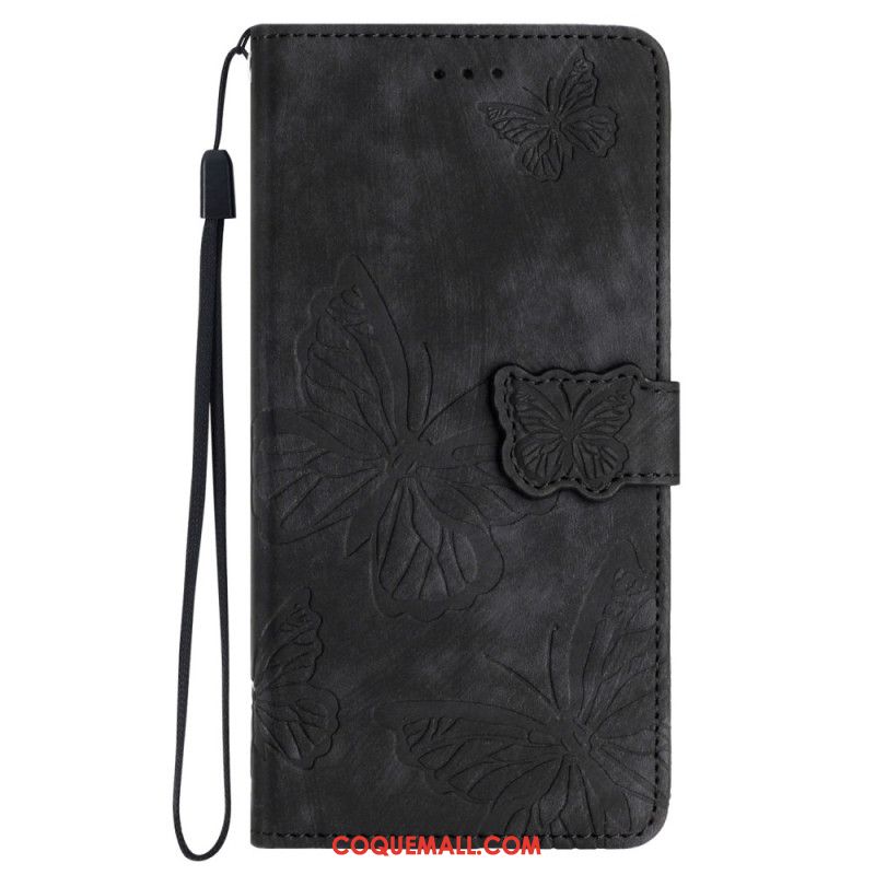 Housse iPhone 16 Portefeuille Motif Papillons