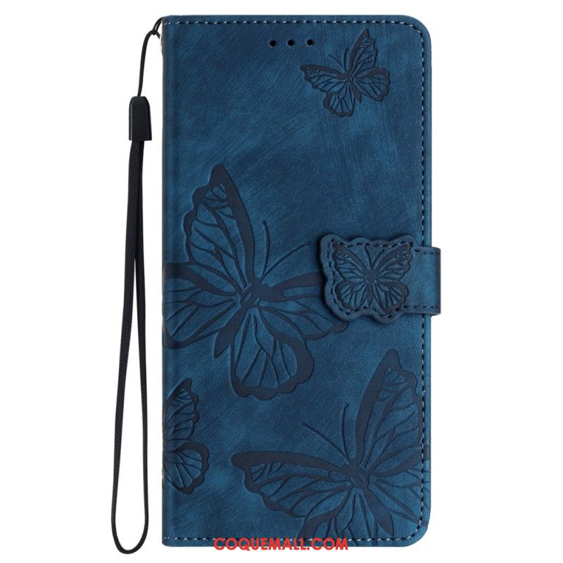 Housse iPhone 16 Portefeuille Motif Papillons