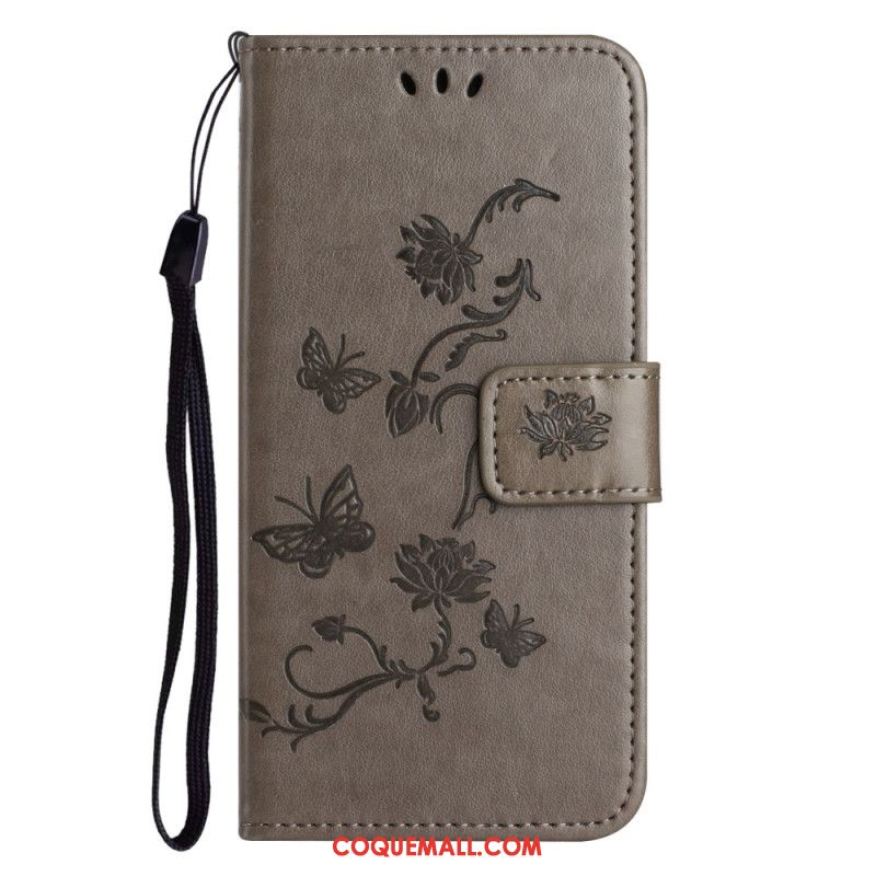 Housse iPhone 16 Pro Max Papillons et Fleurs