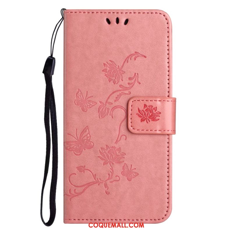 Housse iPhone 16 Pro Max Papillons et Fleurs