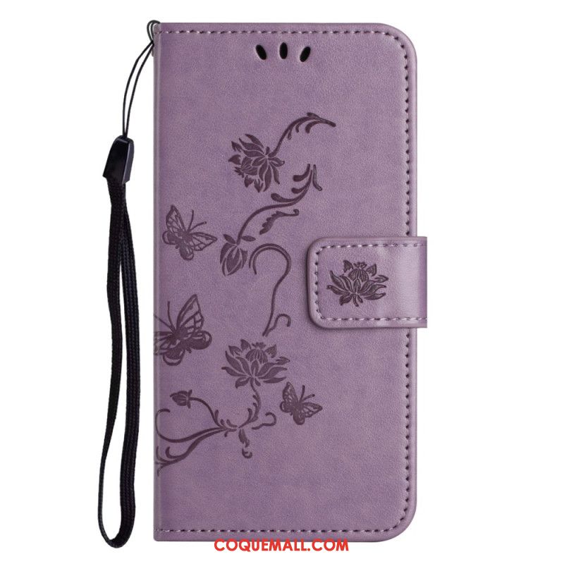 Housse iPhone 16 Pro Max Papillons et Fleurs