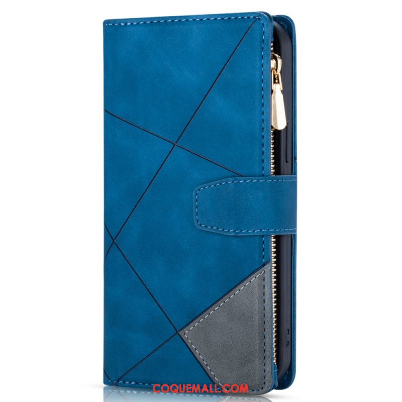 Housse iPhone 16 Pro Max Portefeuille Motif Géométrique