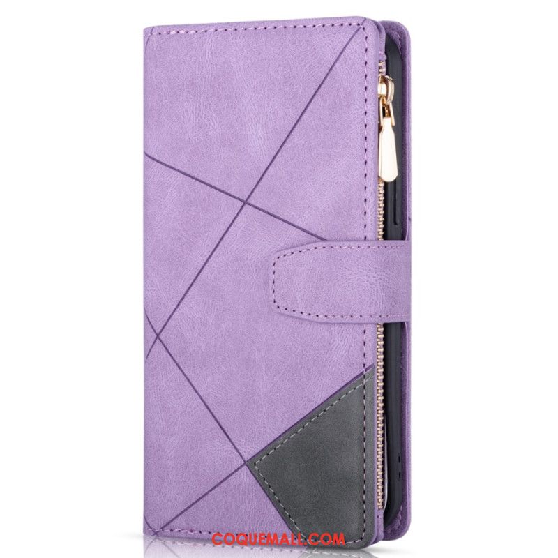 Housse iPhone 16 Pro Max Portefeuille Motif Géométrique