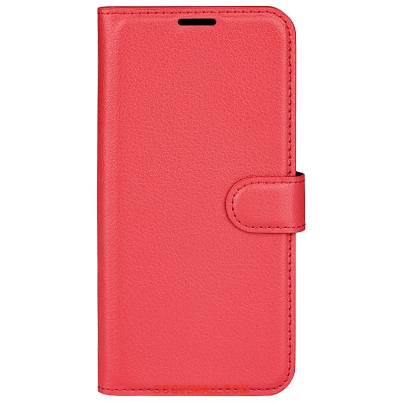 Housse iPhone 16 Pro Max Simili Cuir Litchi Classique