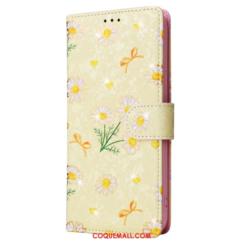 Housse iPhone 16 Pro Portefeuille Bloqueur RFID Floral