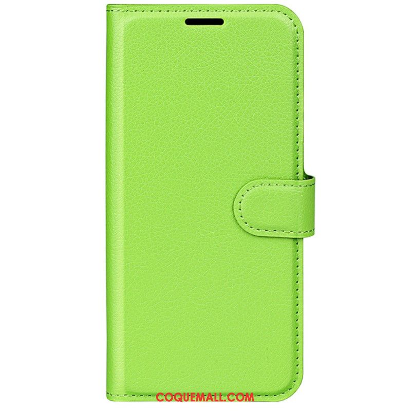 Housse iPhone 16 Simili Cuir Litchi