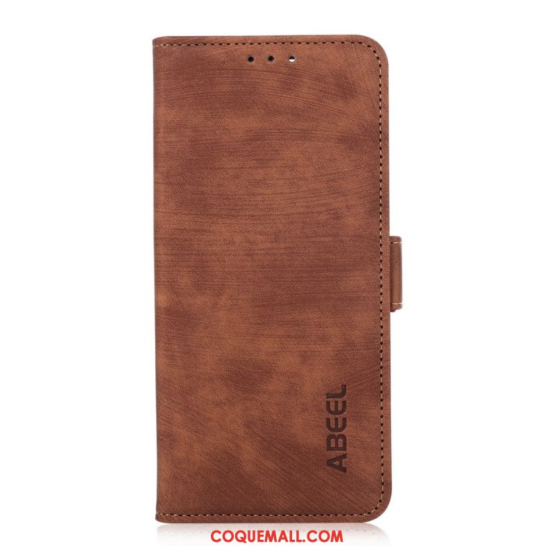 Housse iPhone 16 Simili Cuir Vintage ABEEL