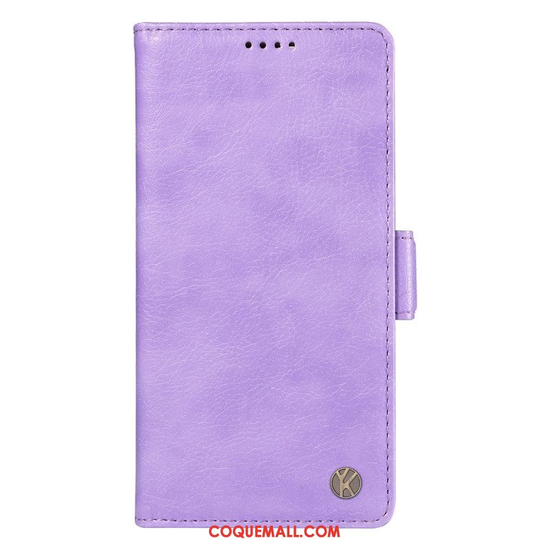 Housse iPhone 16 Simili Cuir Vintage YIKATU